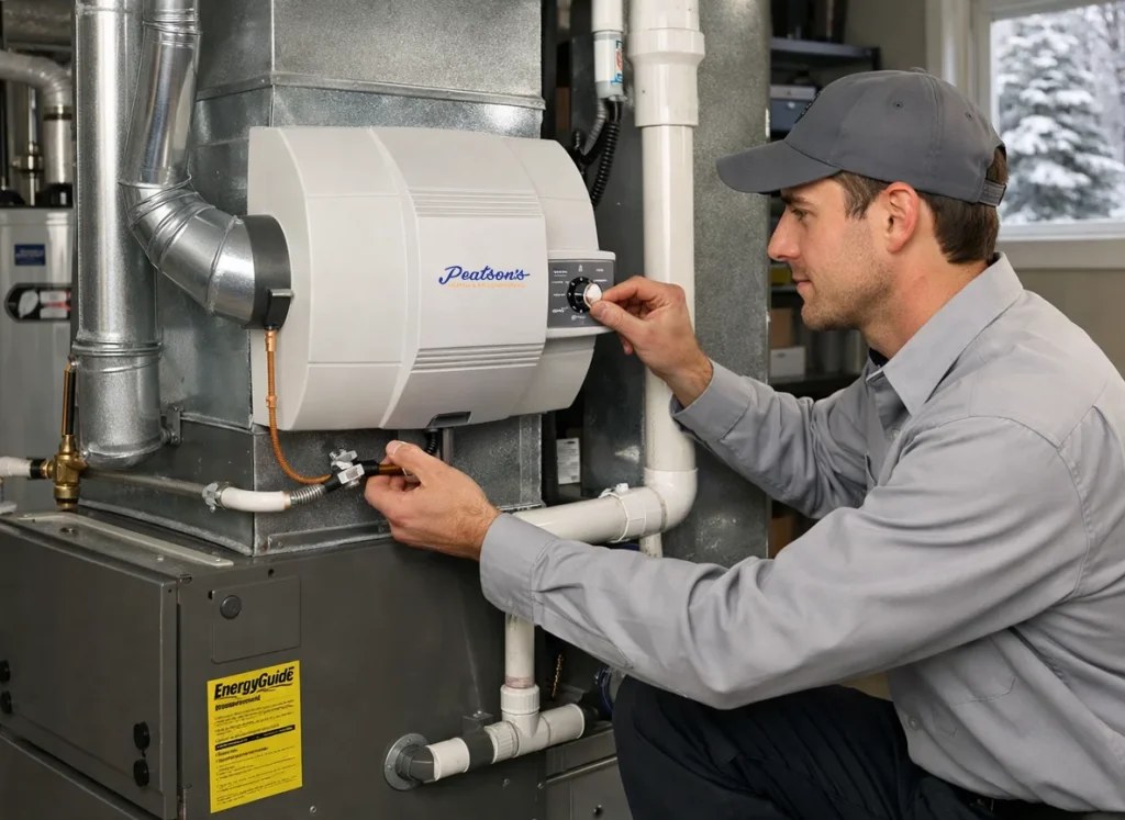 Whole-home humidifier installation for winter indoor air quality