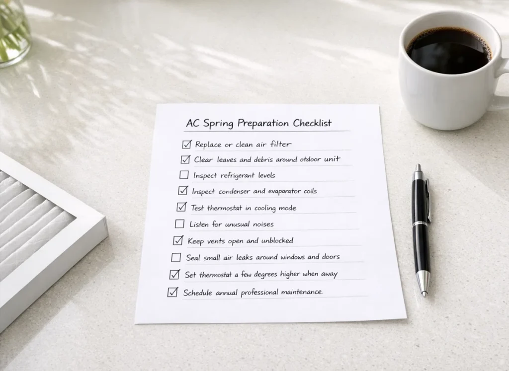 The checklist of spring tasks to prepare your AC